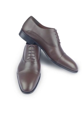 کفش کلاسیک قهوه ای مردانه چرم مصنوعی پاشنه کوتاه ( 4 - 1 cm ) کد 692871686