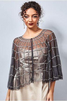 شال طوسی زنانه پلی استر GATSBYLADY LONDON - کد 773602883