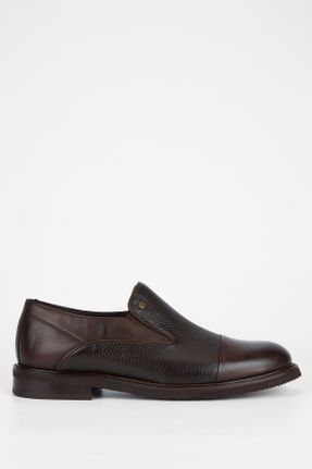 کفش کلاسیک قهوه ای مردانه چرم طبیعی پاشنه کوتاه ( 4 - 1 cm ) پاشنه ساده کد 769568017