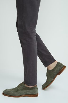 کفش کژوال خاکی مردانه چرم طبیعی پاشنه کوتاه ( 4 - 1 cm ) پاشنه ساده کد 744633091