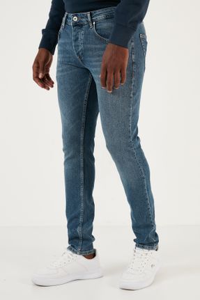 شلوار جین آبی مردانه پاچه تنگ استاندارد کد 772819569