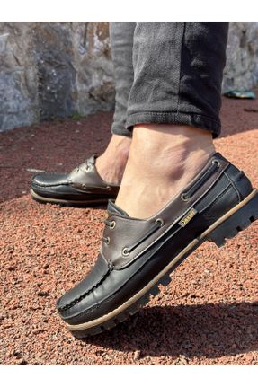 کفش کژوال قهوه ای مردانه چرم طبیعی پاشنه متوسط ( 5 - 9 cm ) پاشنه ساده کد 771701392