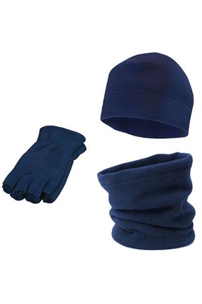 ست شال گردن و کلاه پشمی و دستکش سرمه ای مردانه 3 تایی AXE SPORTSWEAR - کد 773268869