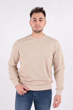سوئیشرت بژ مردانه ساده Cazador - کد 773005238