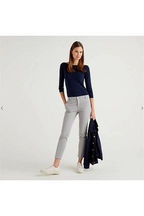 شلوار طوسی زنانه الاستین Benetton - کد 760531801