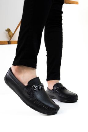 کفش کژوال مشکی مردانه چرم مصنوعی پاشنه کوتاه ( 4 - 1 cm ) پاشنه ساده کد 752408919