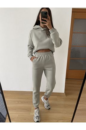 ست بالاتنه و پائین تنه طوسی زنانه بافتنی Myrum butik - کد 773315411