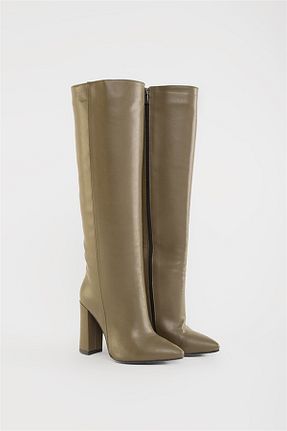 بوت / نیم بوت خاکی زنانه پارچه ای Shoes & More - کد 66128229