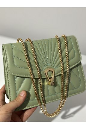 کیف دوشی سبز زنانه چرم مصنوعی ESTUTE - کد 759276668
