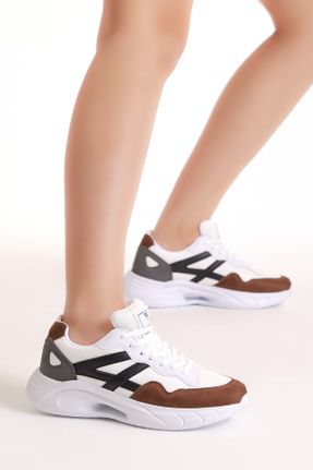 کفش اسنیکر سفید زنانه بدون بند چرم مصنوعی کد 736801088