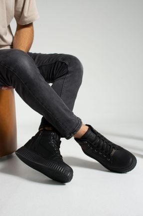 کفش اسنیکر مشکی مردانه چرم مصنوعی کد 773593555