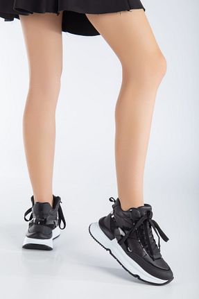کفش اسنیکر مشکی زنانه بند دار SOFT FASHION - کد 773655356