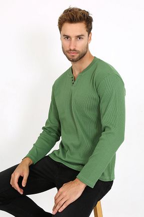 پلیور سبز مردانه ساده LACİVERTMEN - کد 772661695