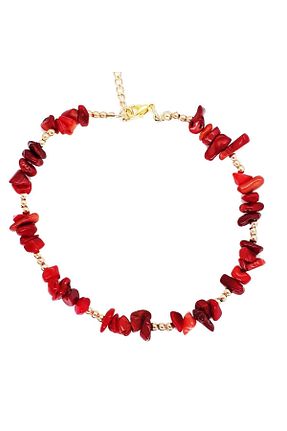 خلخال جواهر قرمز زنانه روکش طلا Bijustore - کد 333948008