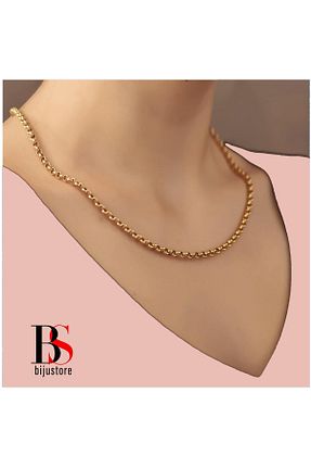 گردنبند جواهر زرد زنانه فلزی Bijustore - کد 475803387