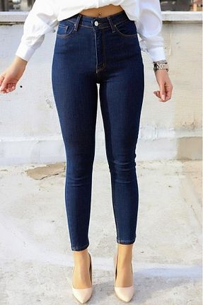شلوار جین سرمه ای زنانه پاچه تنگ CoolLook - کد 773182862