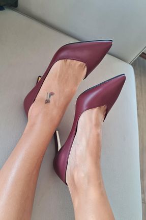 کفش کلاسیک زرشکی زنانه چرم مصنوعی Topukla Footwear - کد 772852707