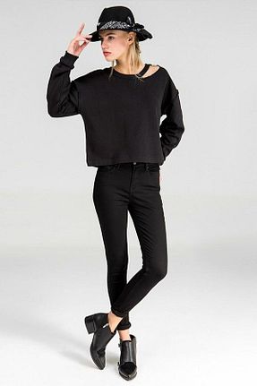 شلوار جین مشکی زنانه پاچه تنگ byhaziran butik - کد 773471902