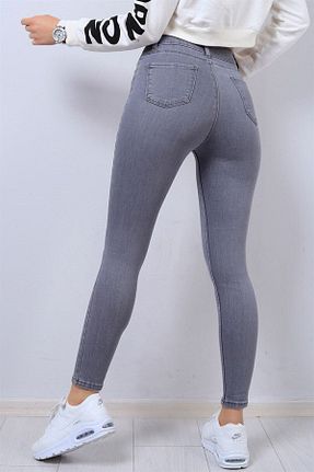 شلوار جین طوسی زنانه پاچه تنگ byhaziran butik - کد 773471262