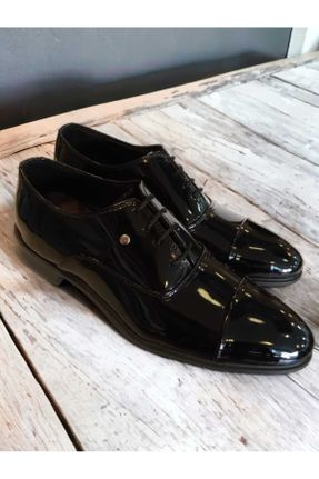 کفش کلاسیک مشکی مردانه چرم لاکی پاشنه کوتاه ( 4 - 1 cm ) پاشنه ضخیم کد 773135814