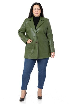 کت سایز بزرگ خاکی زنانه پلی استر DISENTIS MODEST - کد 444077130