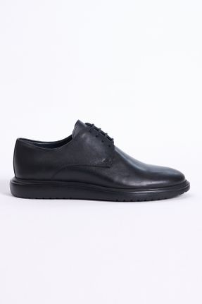 کفش کلاسیک مشکی مردانه چرم طبیعی پاشنه کوتاه ( 4 - 1 cm ) پاشنه ساده کد 687787319