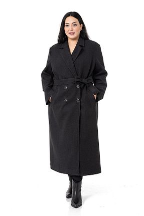پالتو پشمی سایز بزرگ مشکی زنانه سایز بزرگ DISENTIS MODEST - کد 773643147