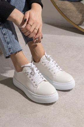 کفش اسنیکر سفید زنانه چسبی پارچه نساجی کد 742126732