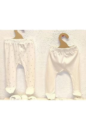 پائین تنه راحتی سفید بچه گانه پنبه ای TATLİŞ BEBE - کد 774236175