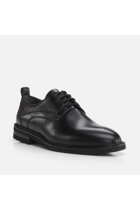 کفش کلاسیک مشکی مردانه چرم طبیعی پاشنه کوتاه ( 4 - 1 cm ) پاشنه ساده کد 774001805