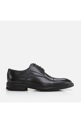 کفش کلاسیک مشکی مردانه چرم طبیعی پاشنه کوتاه ( 4 - 1 cm ) پاشنه ساده کد 774001456