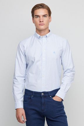 پیراهن آبی مردانه اسلیم فیت BROOKS BROTHERS - کد 774076828