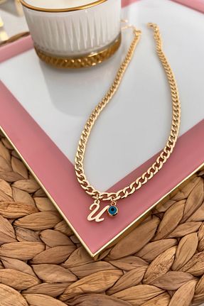 گردنبند جواهر طلائی زنانه برنجی Trendy Butik - کد 774308909