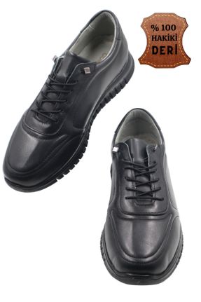 کفش کژوال مشکی مردانه چرم طبیعی پاشنه کوتاه ( 4 - 1 cm ) پاشنه ساده کد 762588657