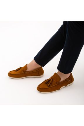 کفش لوفر زرد مردانه چرم طبیعی پاشنه کوتاه ( 4 - 1 cm ) کد 266635844