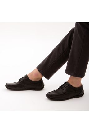 کفش کژوال مشکی مردانه چرم طبیعی پاشنه کوتاه ( 4 - 1 cm ) پاشنه ساده کد 218325238