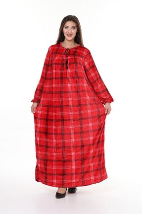 لباس سایز بزرگ قرمز زنانه مخمل mervemoda - کد 774624487