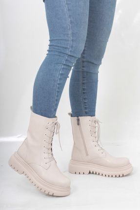 بوت بژ زنانه چرم مصنوعی پاشنه ضخیم پاشنه متوسط ( 5 - 9 cm ) Gore-Tex مقاوم در برابر آب کد 774603511