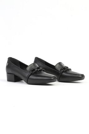 کفش پاشنه بلند کلاسیک مشکی زنانه چرم Pierre Cardin - کد 774626052