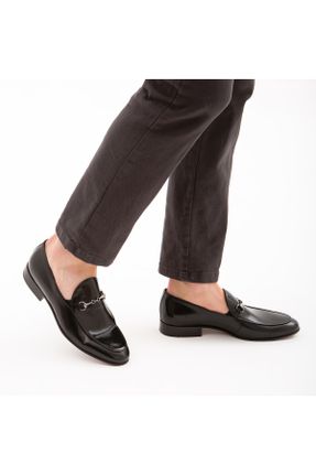 کفش کلاسیک مشکی مردانه چرم طبیعی پاشنه کوتاه ( 4 - 1 cm ) پاشنه ساده کد 358834666