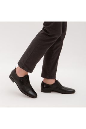 کفش کلاسیک مشکی مردانه چرم طبیعی پاشنه کوتاه ( 4 - 1 cm ) پاشنه ساده کد 144570573