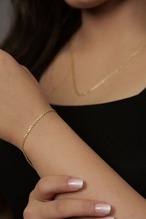دستبند طلا زرد زنانه 14 عیار GençTaş Kuyumculuk - کد 774817648