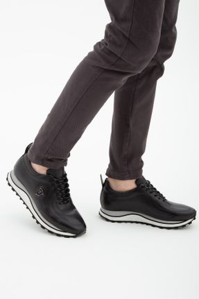 کفش کژوال مشکی مردانه چرم طبیعی پاشنه کوتاه ( 4 - 1 cm ) پاشنه ساده کد 96143918