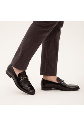 کفش کلاسیک مشکی مردانه چرم طبیعی پاشنه کوتاه ( 4 - 1 cm ) پاشنه ساده کد 138249514