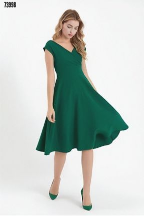 لباس سبز زنانه بافتنی پنبه (نخی) اسلیم آستین-بلند بیسیک کد 773896829