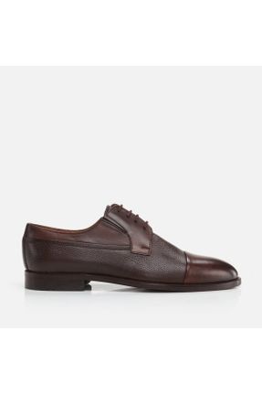 کفش کلاسیک قهوه ای مردانه چرم طبیعی پاشنه کوتاه ( 4 - 1 cm ) پاشنه ساده کد 774014009