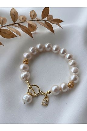 دستبند مروارید سفید مروارید آب شیرین DURAN TAKI TASARIM - کد 774104031