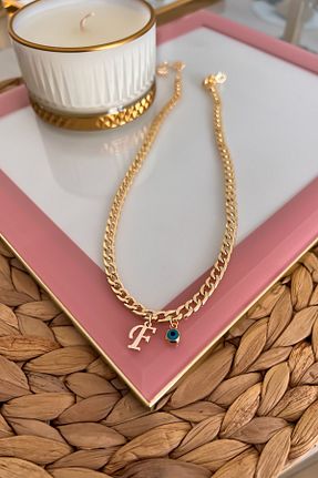 گردنبند جواهر طلائی زنانه برنجی Trendy Butik - کد 774310275