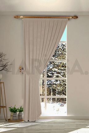 پرده زمینه طوسی پلی استر MARİTSA - کد 217446226