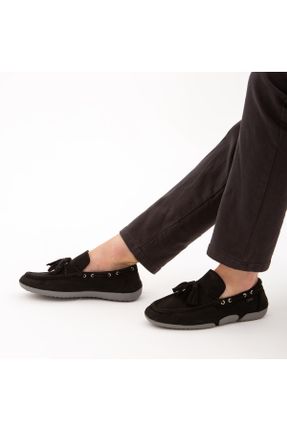کفش لوفر مشکی مردانه چرم طبیعی پاشنه کوتاه ( 4 - 1 cm ) کد 299636649